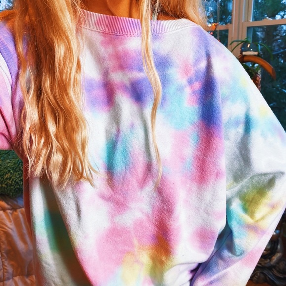 SOLD ON IG✨Pastel Off Shoulder Tie Dye Oversi - Picture 3 of 12